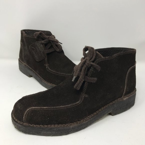 Clarks Brown Nubuck Leather Lace Up Desert Chukka Boots - Picture 1 of 7